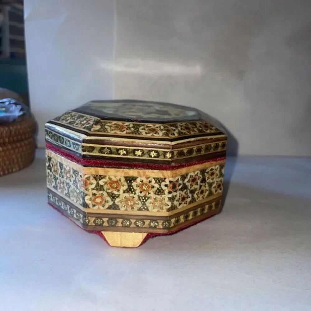 Persian Khatam Marquetry Wooden‎ Trinket Box